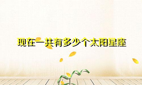 现在一共有多少个太阳星座