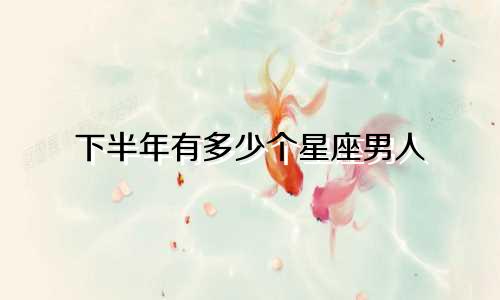 下半年有多少个星座男人