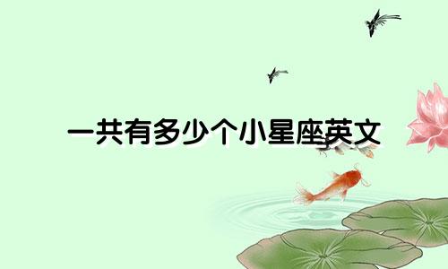 一共有多少个小星座英文