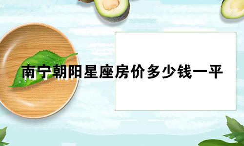 南宁朝阳星座房价多少钱一平