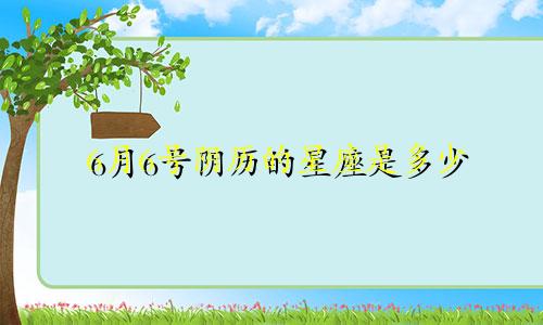 6月6号阴历的星座是多少