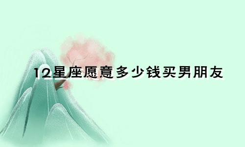 12星座愿意多少钱买男朋友