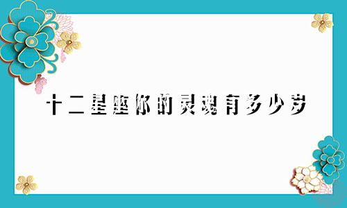十二星座你的灵魂有多少岁