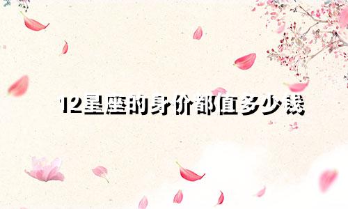 12星座的身价都值多少钱
