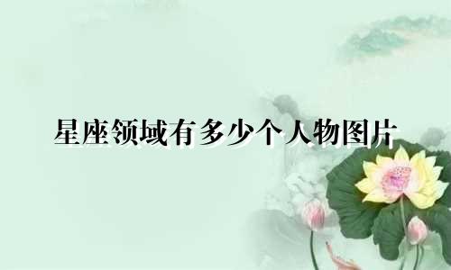 星座领域有多少个人物图片