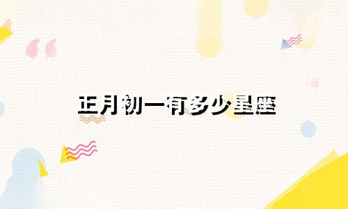 正月初一有多少星座