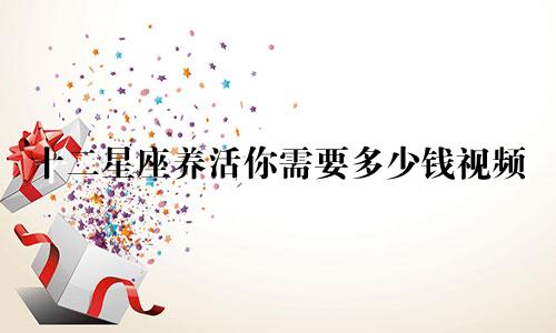 十二星座养活你需要多少钱视频