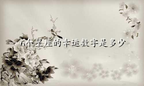 6个星座的幸运数字是多少
