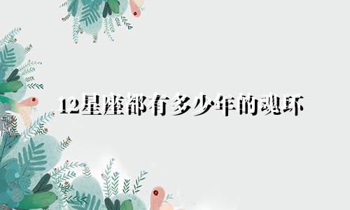 12星座都有多少年的魂环