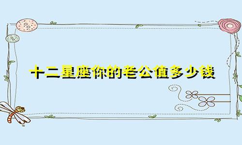 十二星座你的老公值多少钱