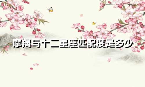 摩羯与十二星座匹配度是多少