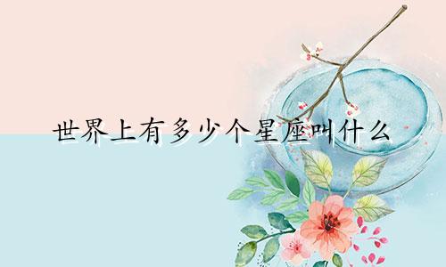 世界上有多少个星座叫什么