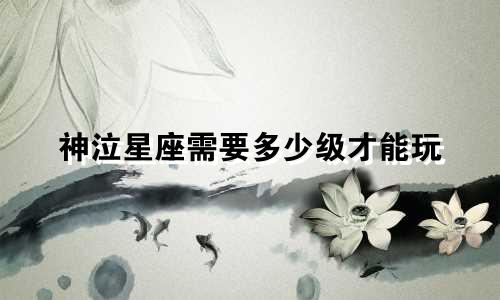 神泣星座需要多少级才能玩