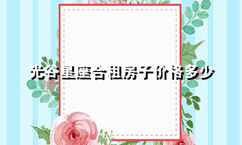 光谷星座合租房子价格多少