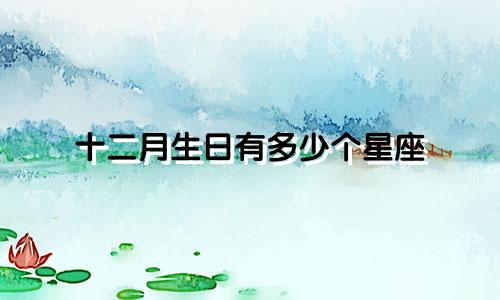 十二月生日有多少个星座