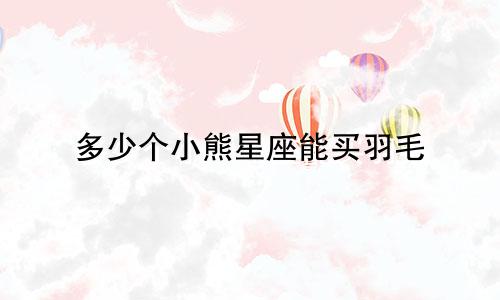 多少个小熊星座能买羽毛