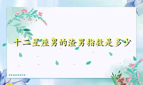 十二星座男的渣男指数是多少