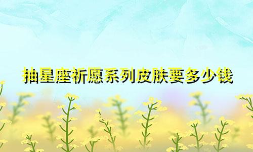 抽星座祈愿系列皮肤要多少钱