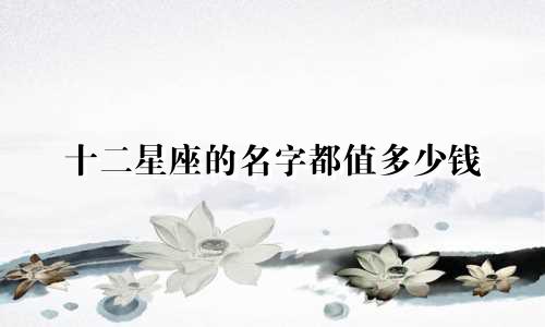 十二星座的名字都值多少钱