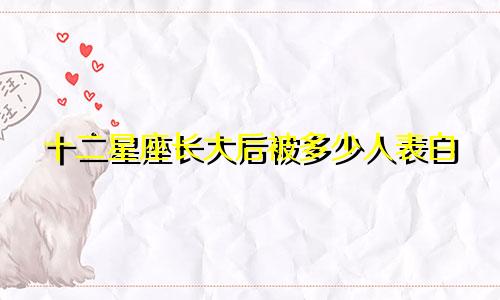 十二星座长大后被多少人表白