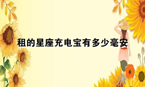 租的星座充电宝有多少毫安