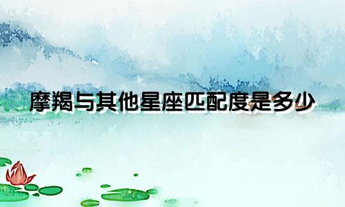 摩羯与其他星座匹配度是多少
