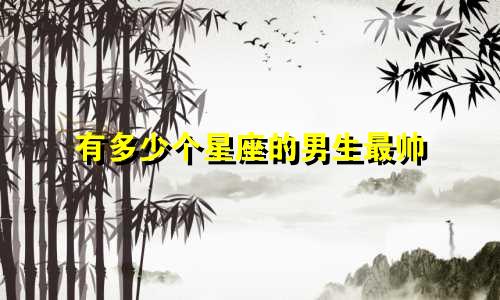 有多少个星座的男生最帅