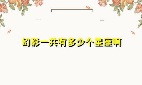 幻影一共有多少个星座啊