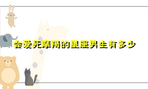 会爱死摩羯的星座男生有多少