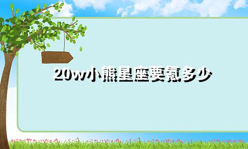 20w小熊星座要氪多少