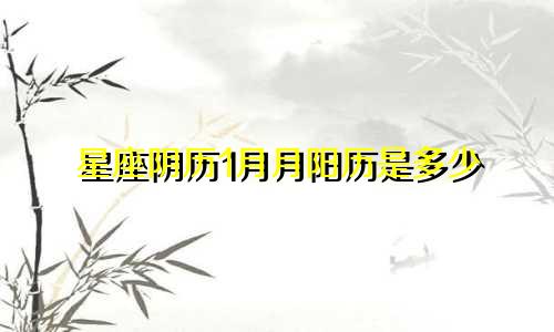 星座阴历1月月阳历是多少