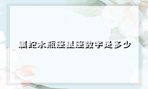 属蛇水瓶座星座数字是多少