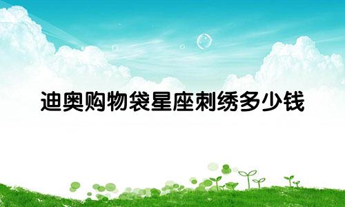 迪奥购物袋星座刺绣多少钱