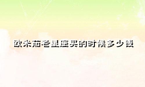 欧米茄老星座买的时候多少钱
