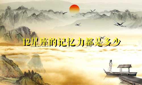 12星座的记忆力都是多少