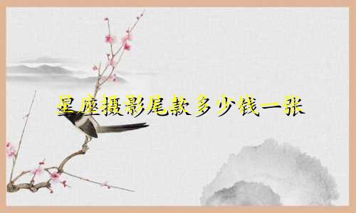 星座摄影尾款多少钱一张