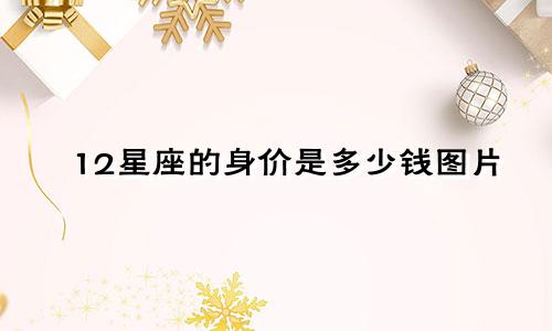 12星座的身价是多少钱图片