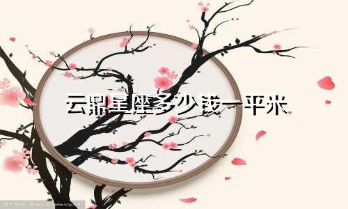 云鼎星座多少钱一平米