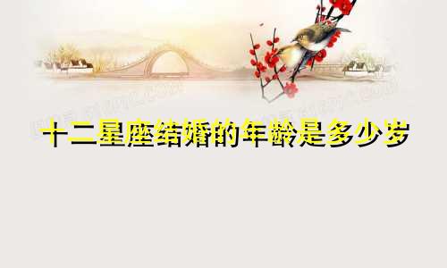 十二星座结婚的年龄是多少岁