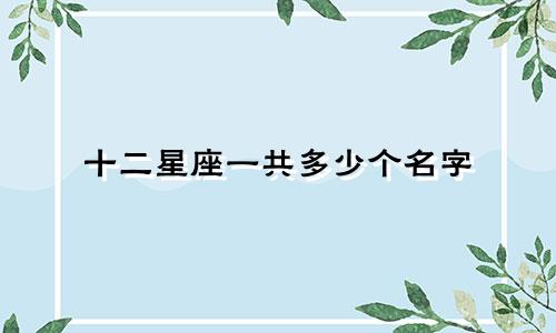 十二星座一共多少个名字