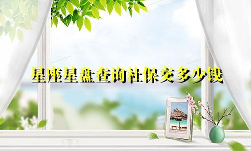 星座星盘查询社保交多少钱
