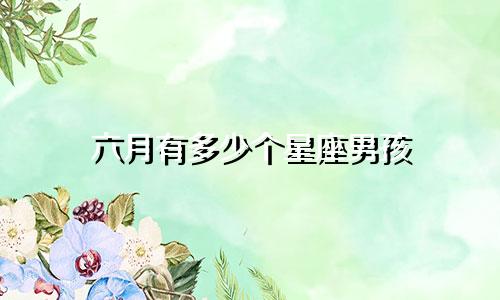 六月有多少个星座男孩