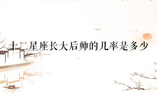 十二星座长大后帅的几率是多少