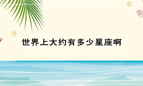 世界上大约有多少星座啊