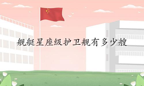 舰艇星座级护卫舰有多少艘