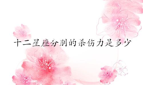 十二星座分别的杀伤力是多少