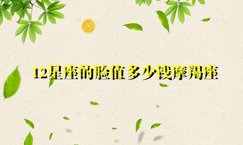 12星座的脸值多少钱摩羯座