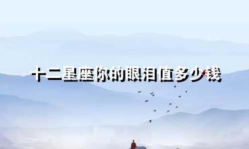 十二星座你的眼泪值多少钱