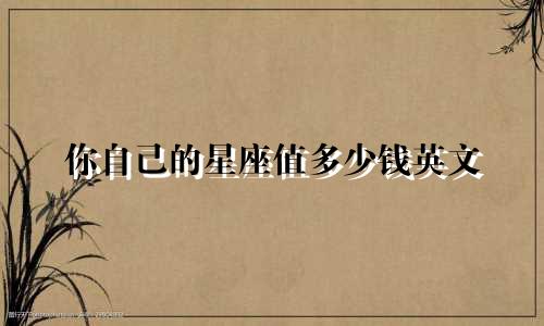 你自己的星座值多少钱英文