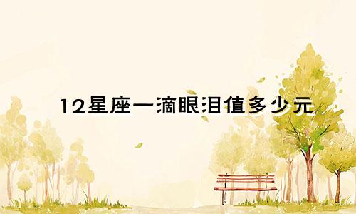 12星座一滴眼泪值多少元
